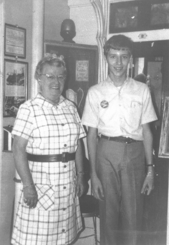 Mentor and Student 50 years ago: Ruth Ferris and Keith Norrington in the Midship Museum aboard the Str. Becky Thatcher at the St. Louis levee on August 9, 1970. (Keith Norrington collection)