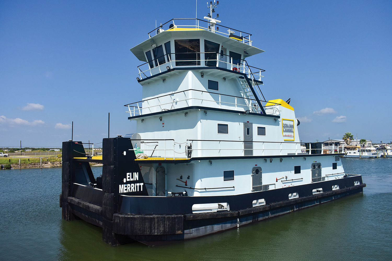 Lydia Ann Channel Fleet christened four towboats in an October 16 ceremony, including the mv. Elin Merrit, the first new build in the company’s fleet of towboats. It was constructed by Diversified Marine. (Photo by Tracy A. Adams)