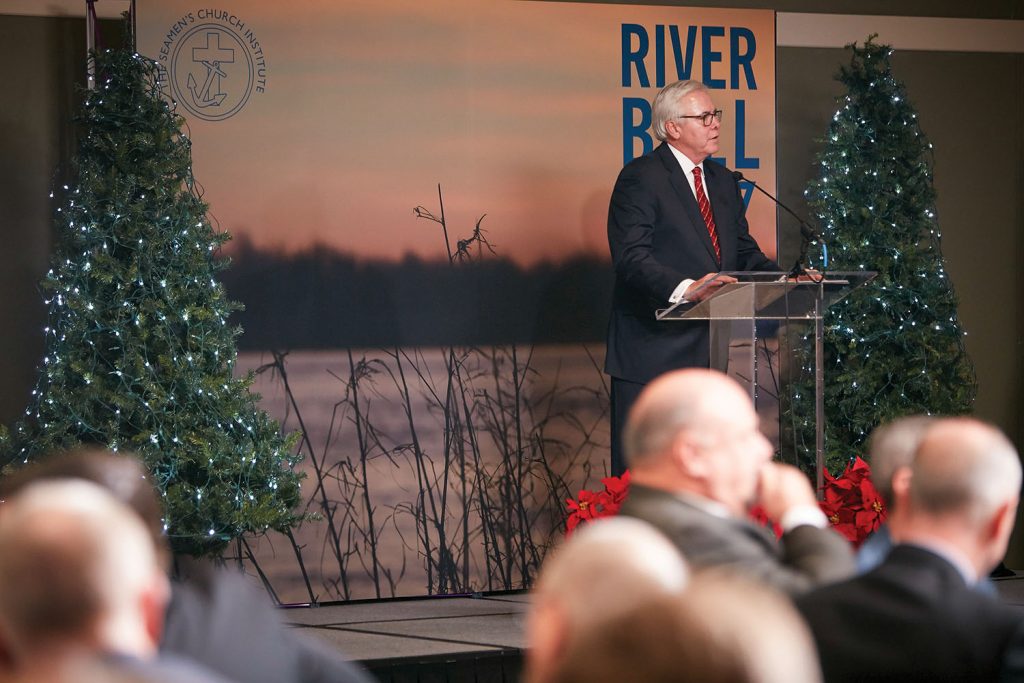 Among Mark Knoy’s many leadership roles, he was a chairman of the Seamen’s Church Institute, and he was a regular speaker at the annual River Bell Awards Luncheon.