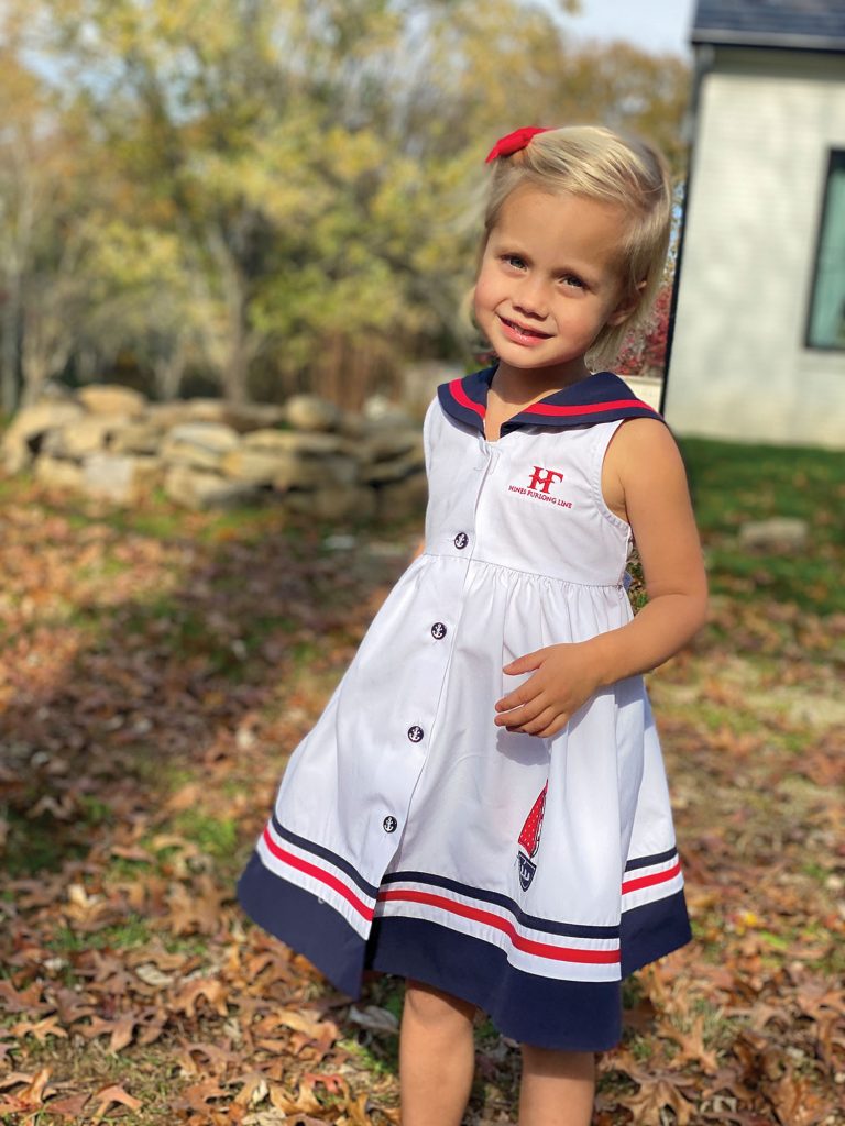 Vessel namesake Scarlett Rose Furlong, 3, is the daughter of company founder Kent Furlong. (Photo courtesy of Hines Furlong Line)