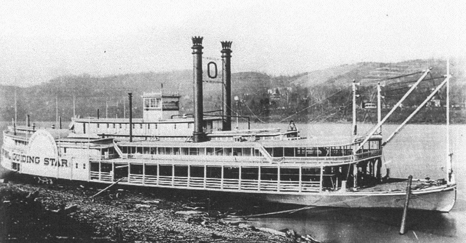 The Guiding Star as a new boat at Cincinnati in 1878. (Keith Norrington collection)