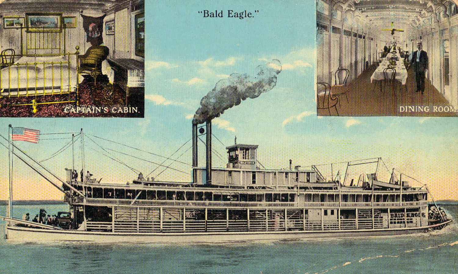 A vintage post card of the steamer Bald Eagle. (Keith Norrington collection)