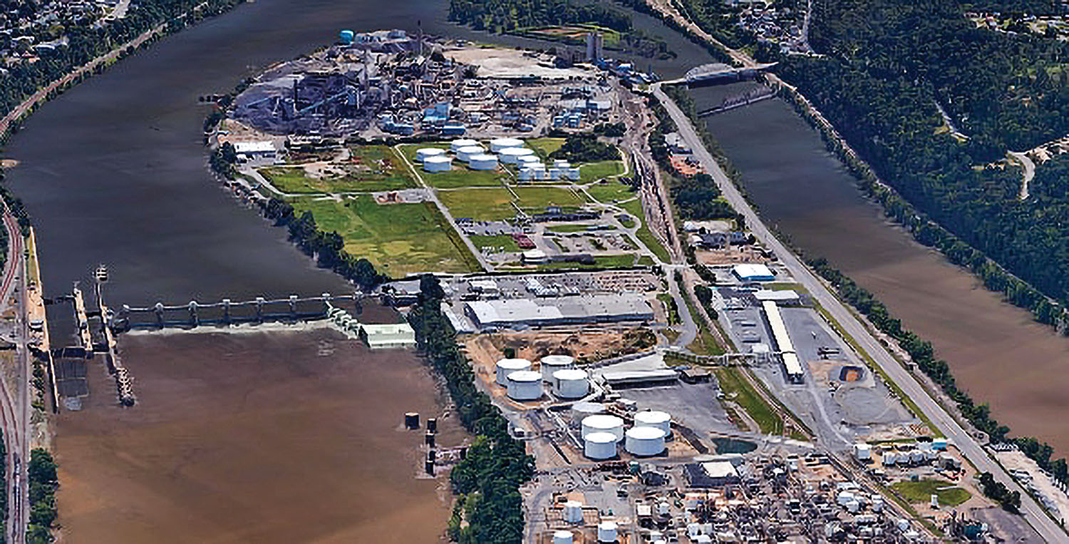 An artist’s rendering shows what a new hydropower plant planned for the existing Emsworth Main Channel Dam on the Ohio River would look like. Following approval from the Corps of Engineers, construction could begin later this year. (Photo courtesy of Allegheny County Executive’s Office)