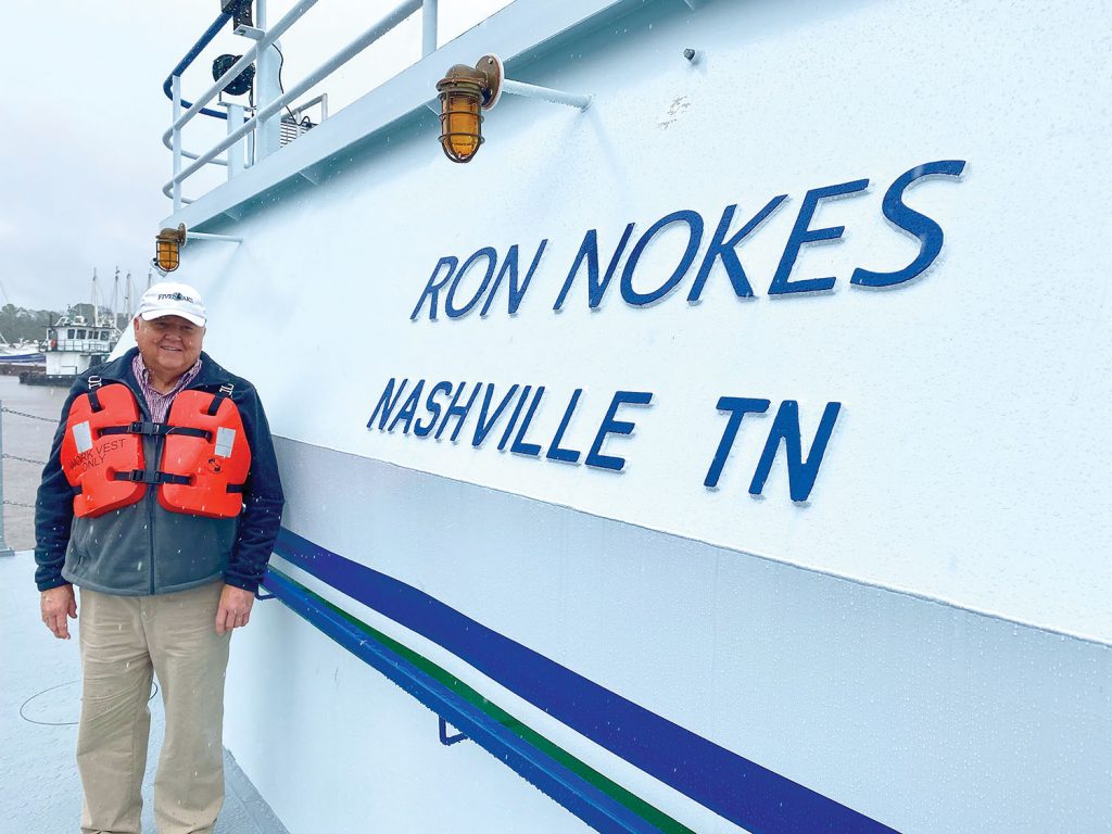 Ron Nokes aboard his namesake vessel.