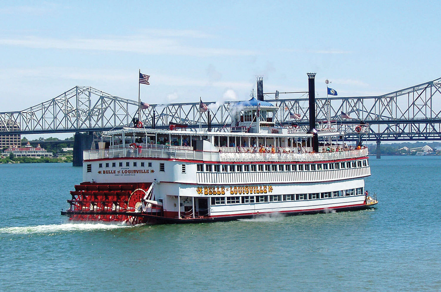 The steamboat Belle of Louisville, at 107 years old, has begun its 2021 season, offering passengers cruises on the Ohio River. The organization’s administrators have sought additional funding because of budget shortfalls, in part because of the COVID-19 pandemic. (Photo courtesy of Belle of Louisville Riverboats)