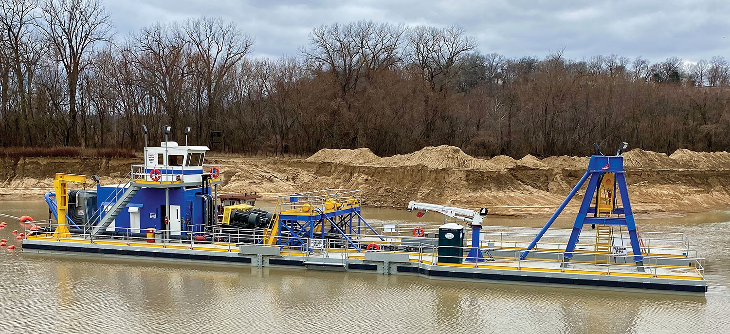 New 14-inch electric chain-ladder cutter section dredge for Winter Bros. Material Company.