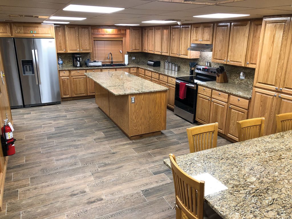 Spacious galley on the Rusty Moore.