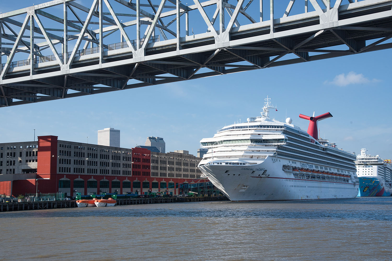 The Carnival Triumph at the Erato Street Cruise Terminal in New Orleans. (Photo by Tracie Morris Schaefer, courtesy of Port of New Orleans)