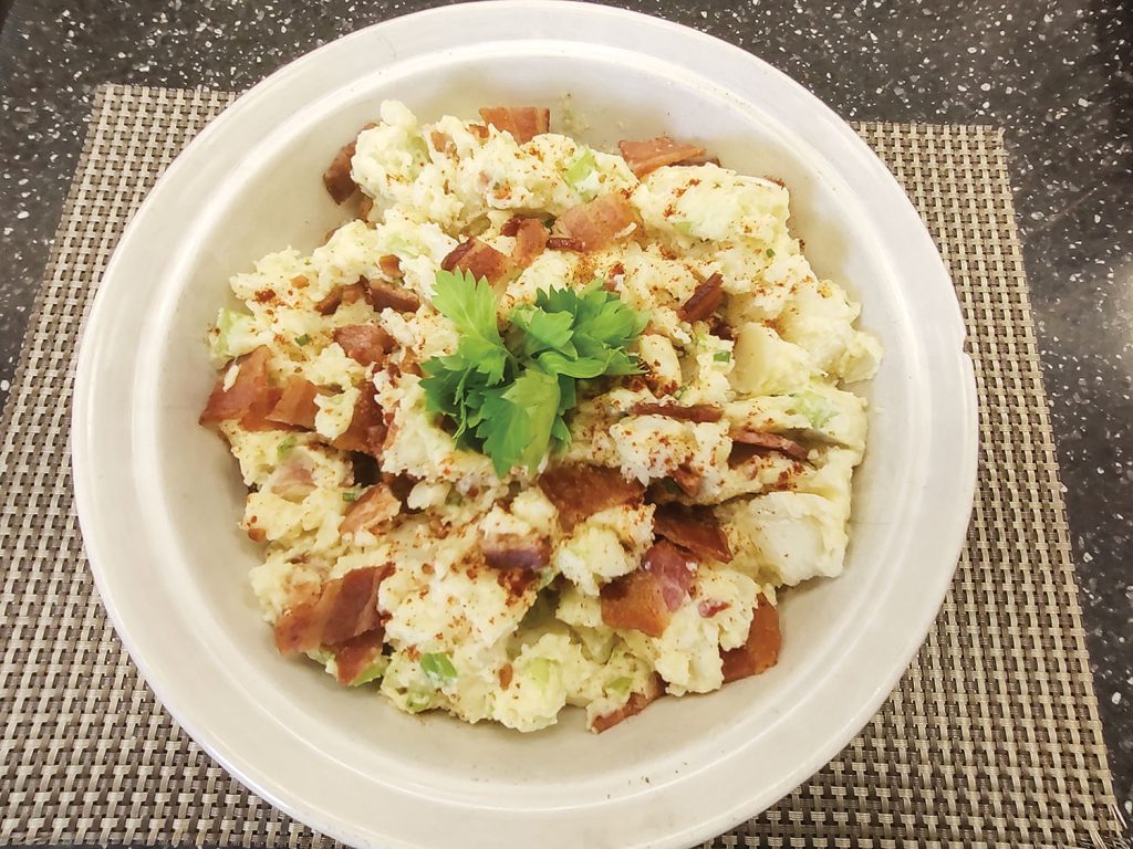 Mom’s potato salad with bacon.