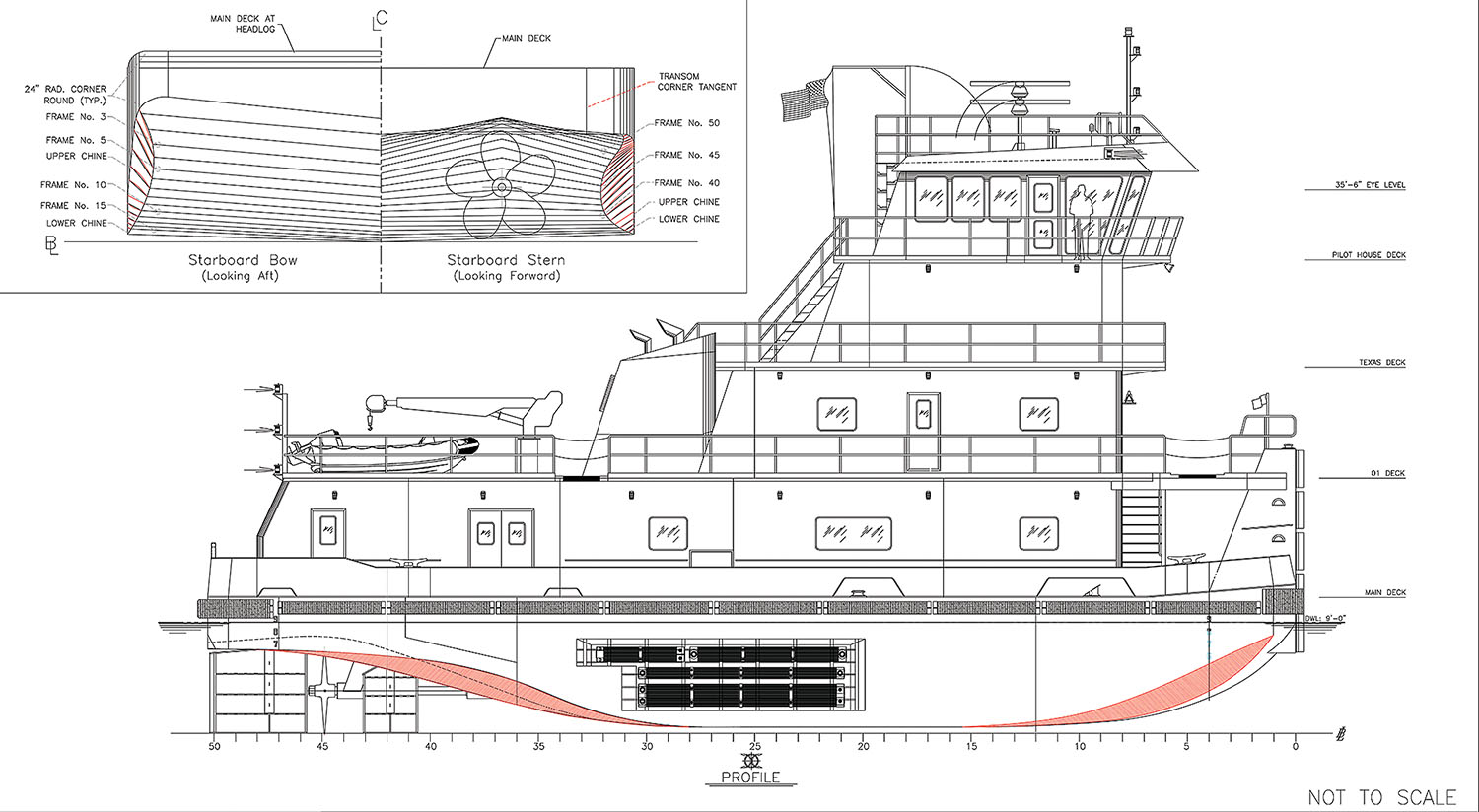 Graphic from Vessel Repair shows patented hull design.