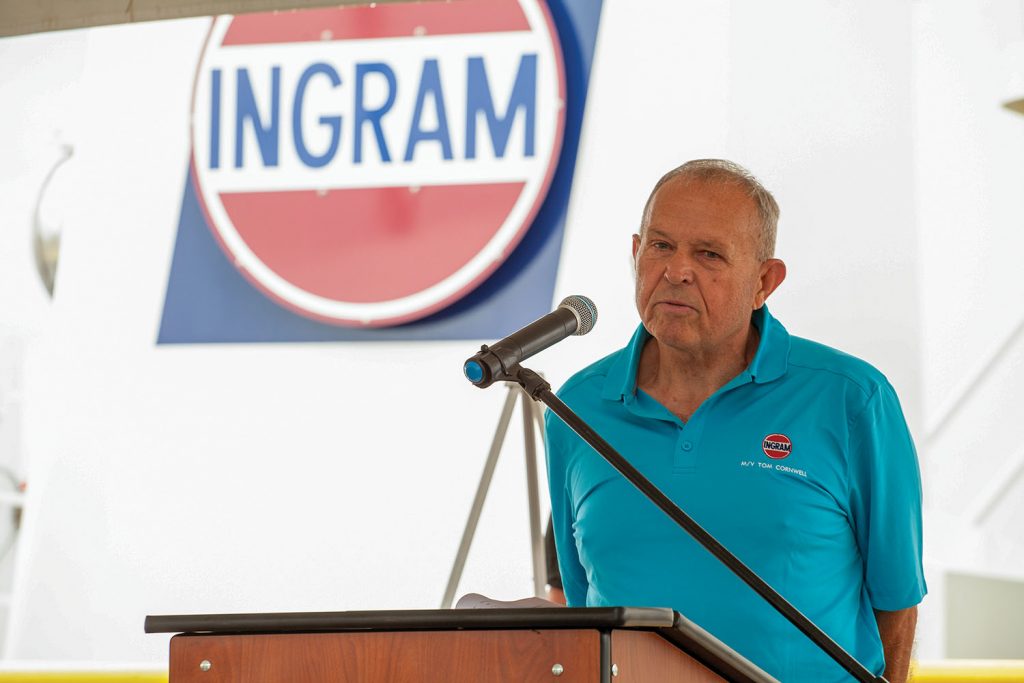 Tom Cornwell, Ingram Barge Company senior manager of motor vessel engineering, will have a forthcoming Ingram towboat named in his honor. (Photo by Frank McCormack)