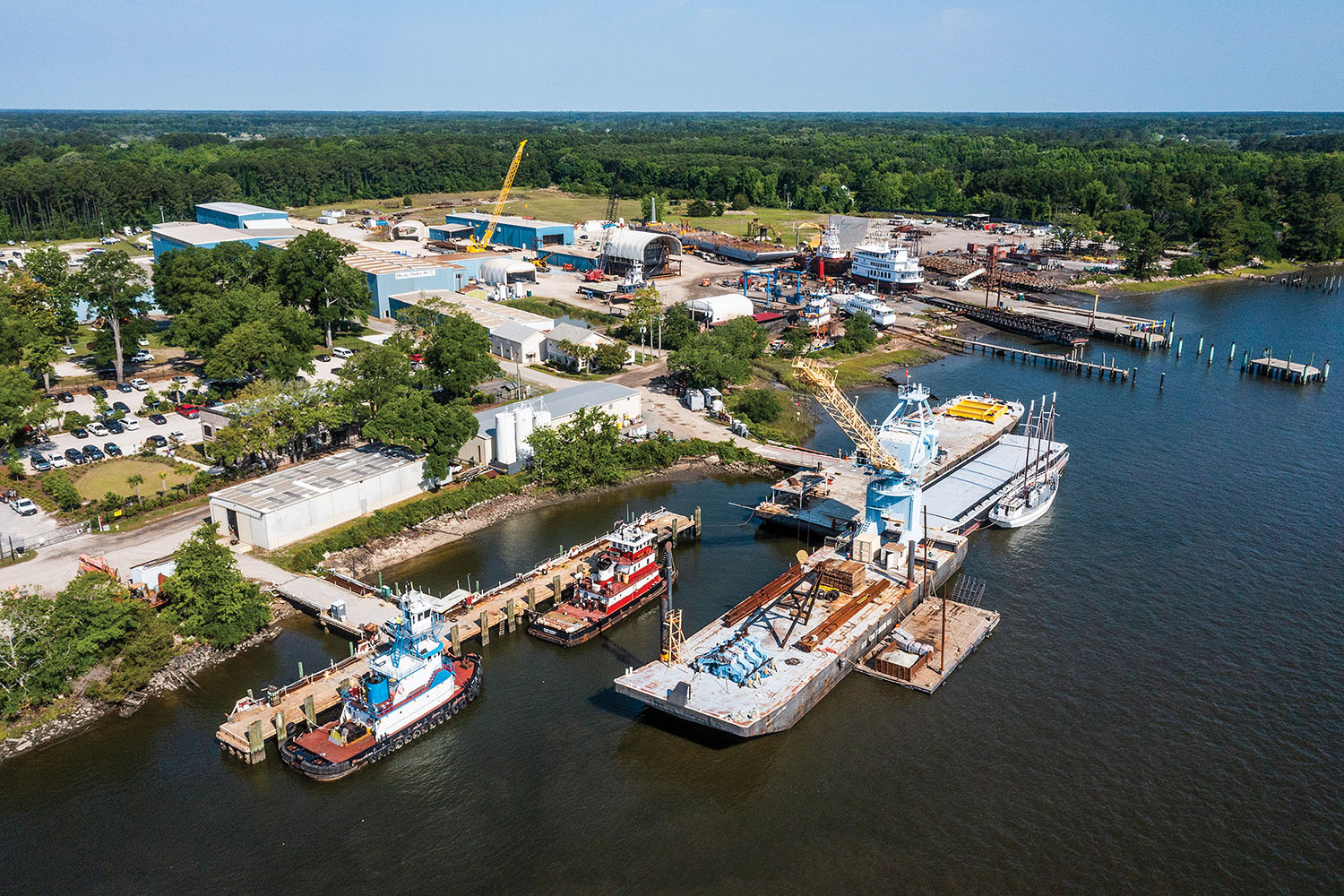 Stevens Towing shipyard at Yonges Island, S.C. (Photo courtesy of Stevens Towing)