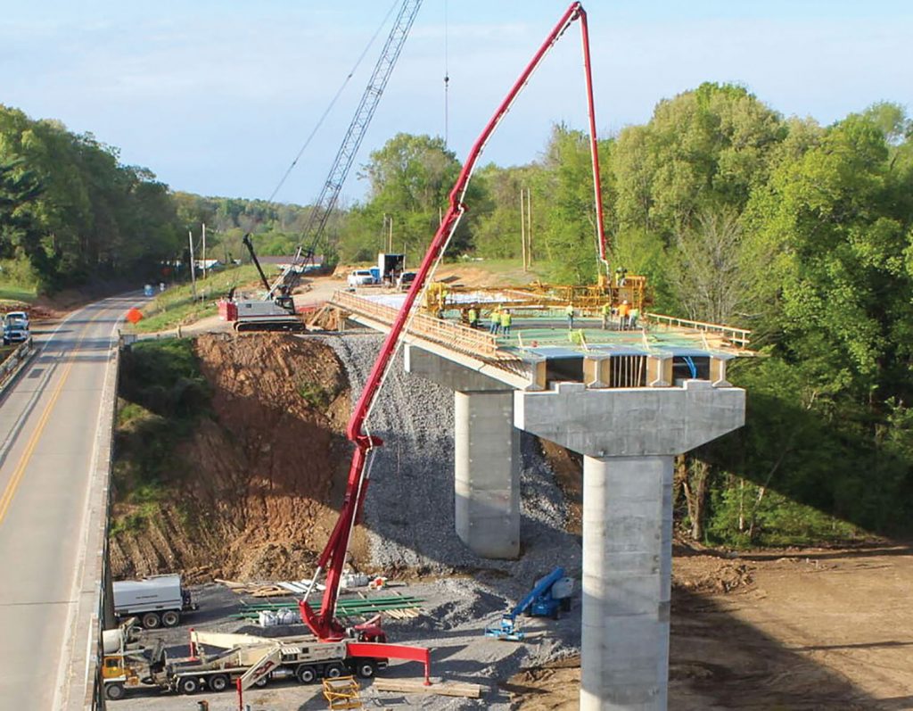 Construction began in July on the footers for the main piers of the U.S. bridge over the Cumberland River in Smithland, Ky. (Photo courtesy of Kentucky Transportation Cabinet)