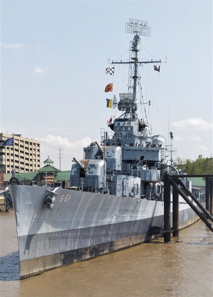 The World War II destroyer U.S.S. Kidd is now a museum on the Mississippi River in Baton Rouge, La.