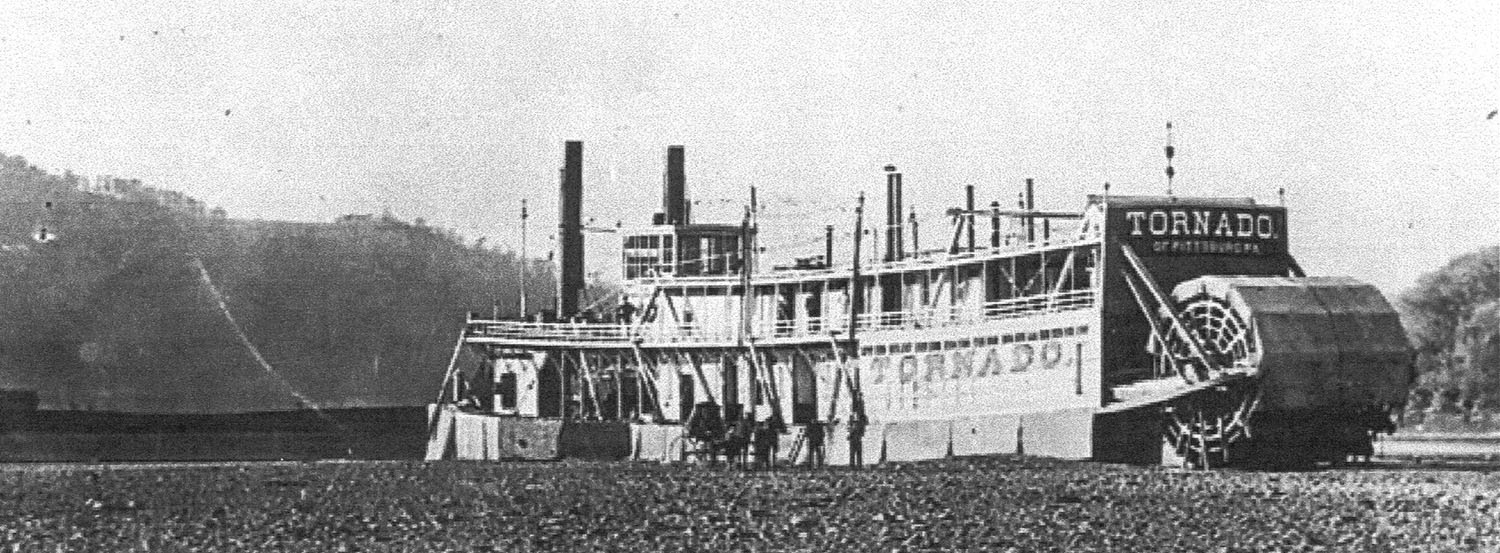 The Tornado, after running aground near Clarington, Ohio. (Keith Norrington collection)