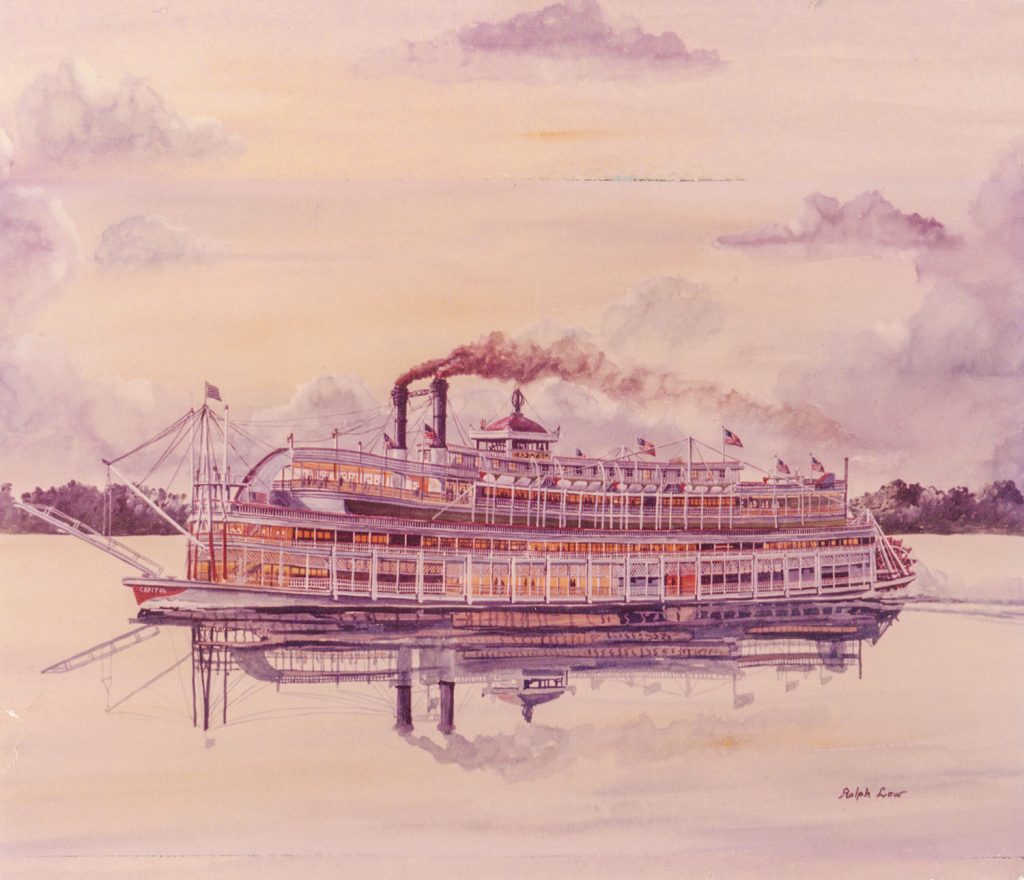 The Streckfus excursion steamer Capitol. Artwork by Ralph Law. (Keith Norrington collection)