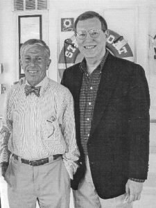 Capt. Doc Hawley and the writer aboard the Str. Delta Queen, 2003. (Lillian Prater Smith photo)