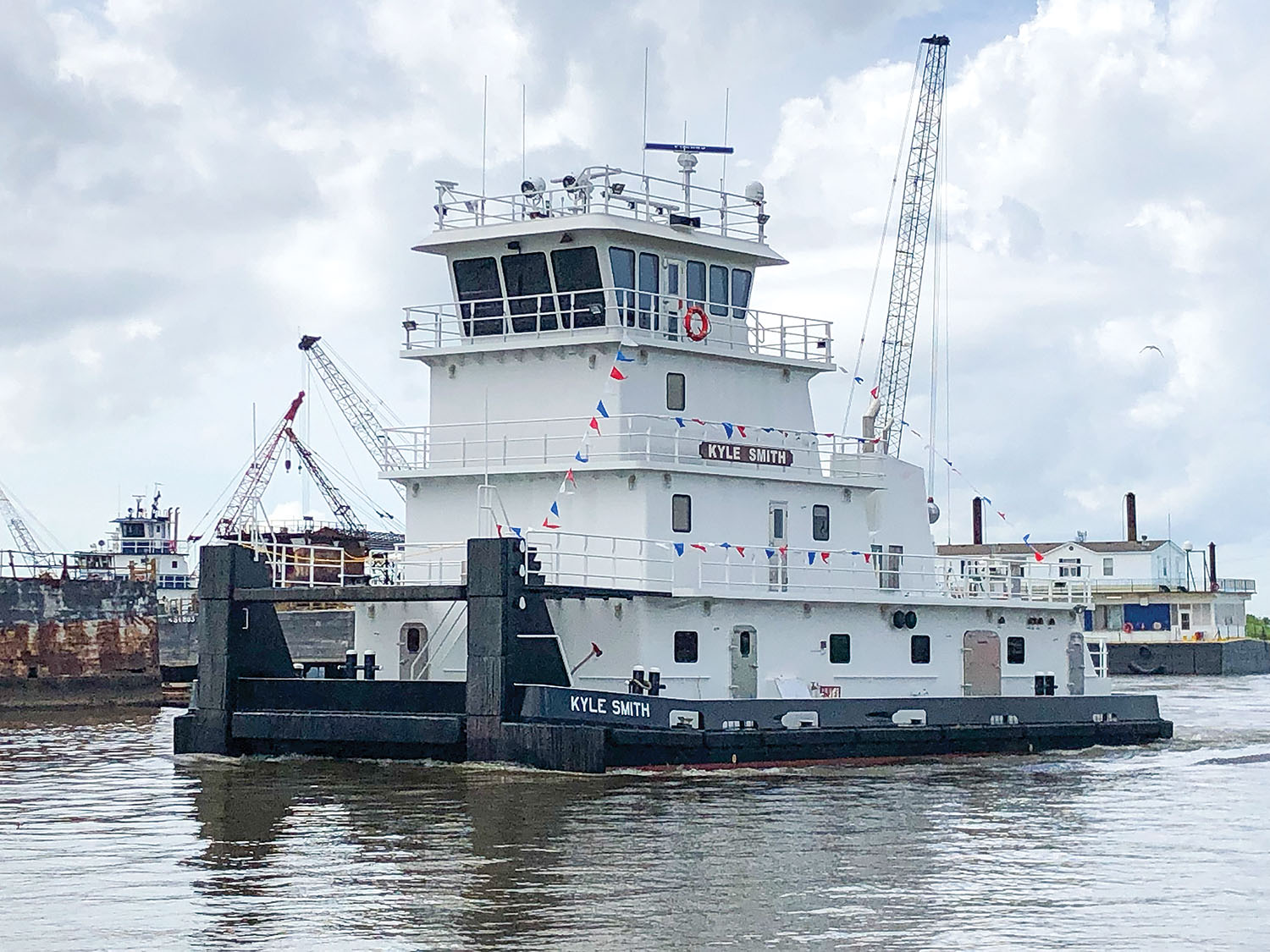 Built by Eymard Marine Construction, the mv. Kyle Smith has 2,000 hp. from two Caterpiller C32 engines. (Photo courtesy of Eymard Marine Construction)