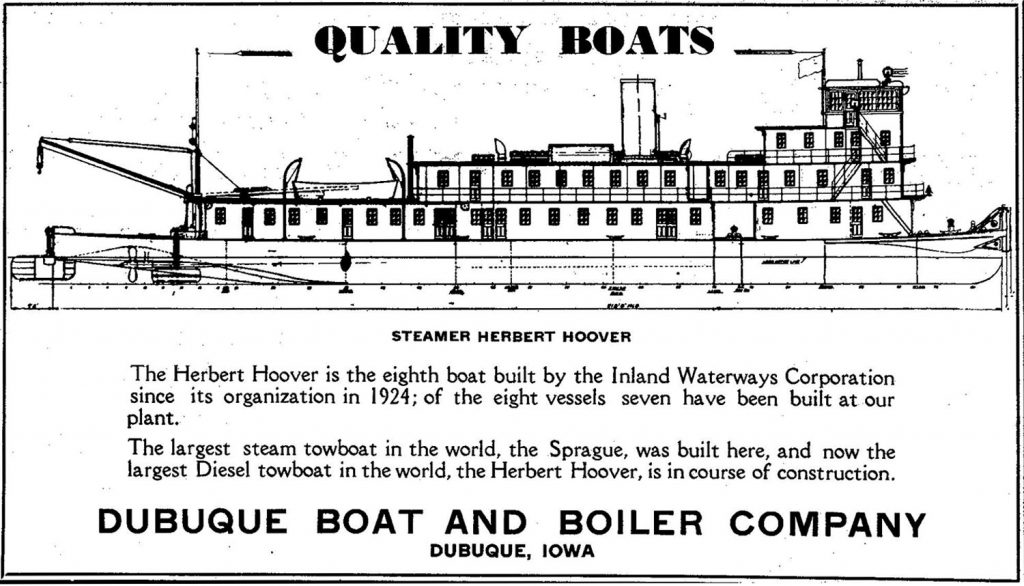 Ad from The Waterways Journal, July 12, 1930. (David Smith collection)