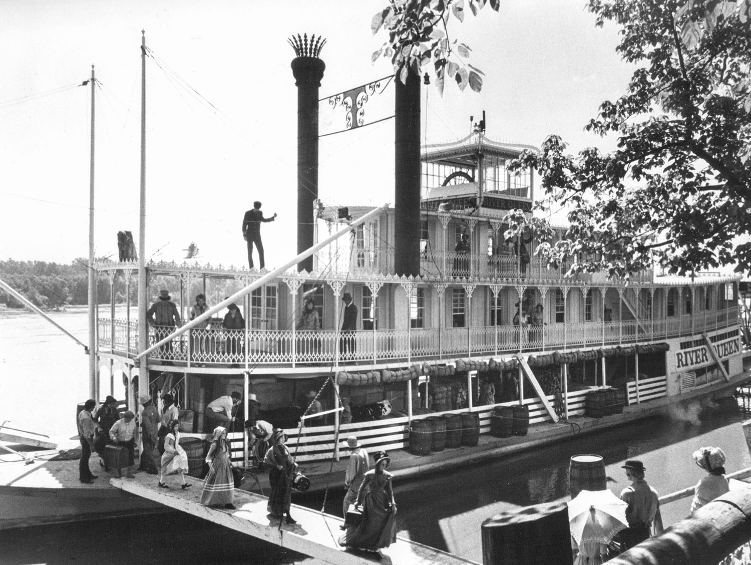 The Str. Julia Belle Swain during filming of “Tom Sawyer.” (Keith Norrington collection)