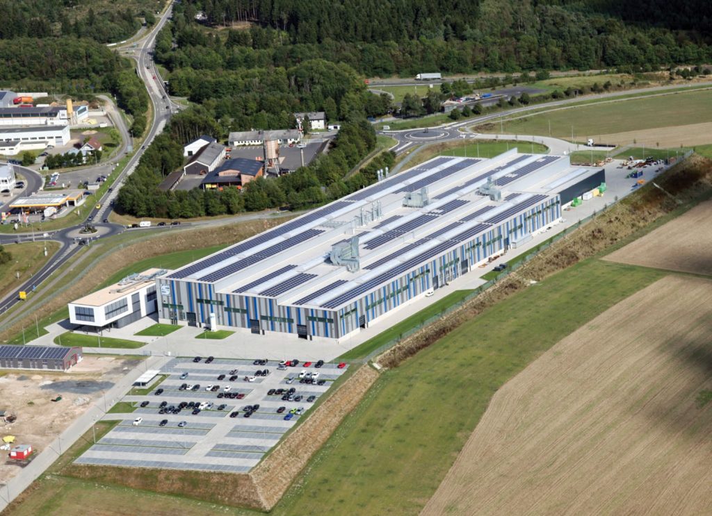 Aerial view of Schottel’s production site in Dörth, Germany, opened in 2015. (Photo courtesy of Schottel Inc.)
