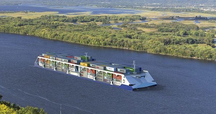 American Patriot Container Transport has issued a solicitation to seven shipyards for bids to build four patented vessels to carry containers on the U.S. inland river system.