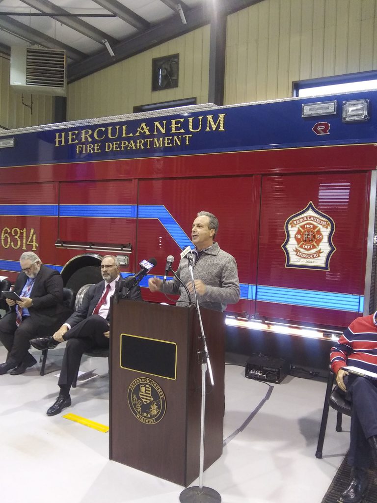 Sal Litrico speaks during press event in Herculaneum, Mo. (Photo by David Murray)