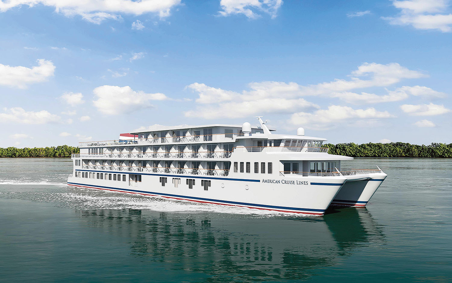 American Cruises Lines’ ‘Project Blue’ vessels will measure 241 by 56 feet, with accommodations for 109 passengers.