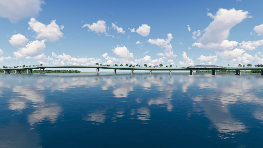 The Interstate 80 bridge crosses the Mississippi River at the Quad Cities. (Image courtesy of Bisonbridge.org)