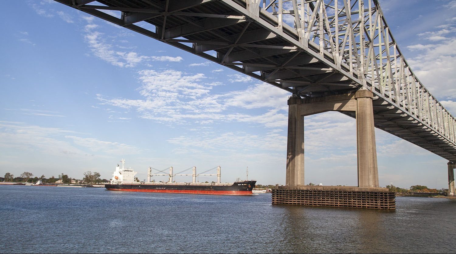 Mississippi River Ship Channel at New Orleans. (Photo by Frank McCormack)