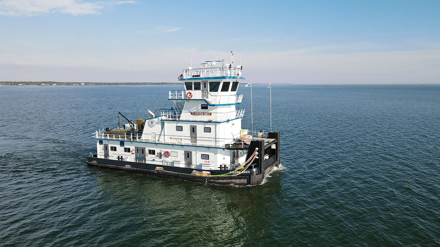 The 2,000 hp. mv. Steven Sikes is powered by Caterpiller C32 Tier 3 diesels. (Photo courtesy of Steiner Shipyard)