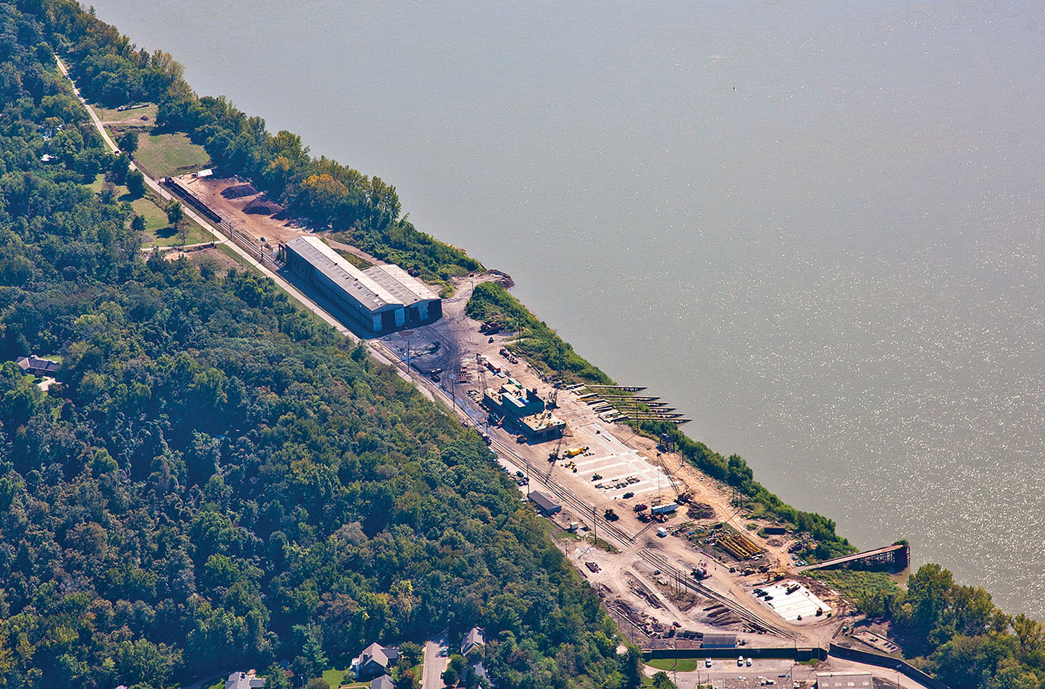The Tell City River Port is operated by the Perry County Port Authority at Mile 727 on the Ohio River. The port currently unloads about 63 pig iron barges and about eight coal barges yearly but hopes to see an increase in business as a result of receiving a Port Infrastructure Development Program (PIDP) grant. (Photo courtesy of Tell City River Port)