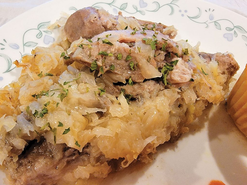 Brandon’s sauerkraut and country ribs.