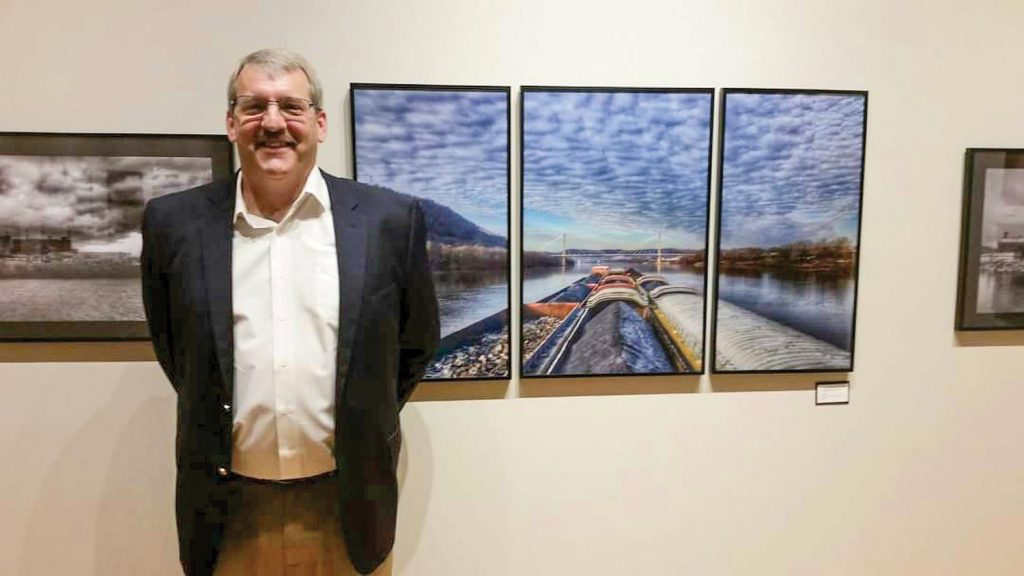 Capt. Todd Butts enjoys taking photographs while on board the mv. Y.S. Chi. He has had his own showing in a gallery at his hometown art museum in Cadiz, Ky., donating proceeds of his sales to the museum, and has also provided art to the RiverWorks Discovery Center to use in educating children about the river industry. (photo courtesy of Capt. Todd Butts)