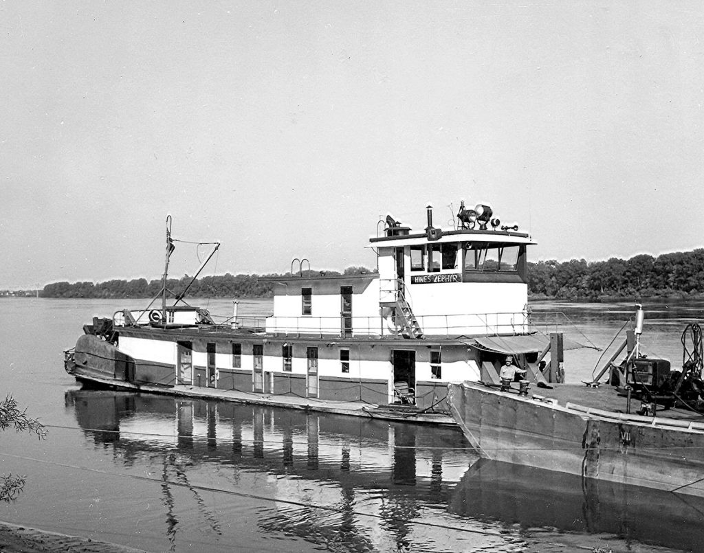 The original Zephyr, actually named Hines Zephyr, was built by Koppers Marine Ways in Paducah, Ky., and operated under various names until 1963.