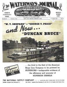 Front cover ad from The Waterways Journal, February 25, 1939. (David Smith collection)