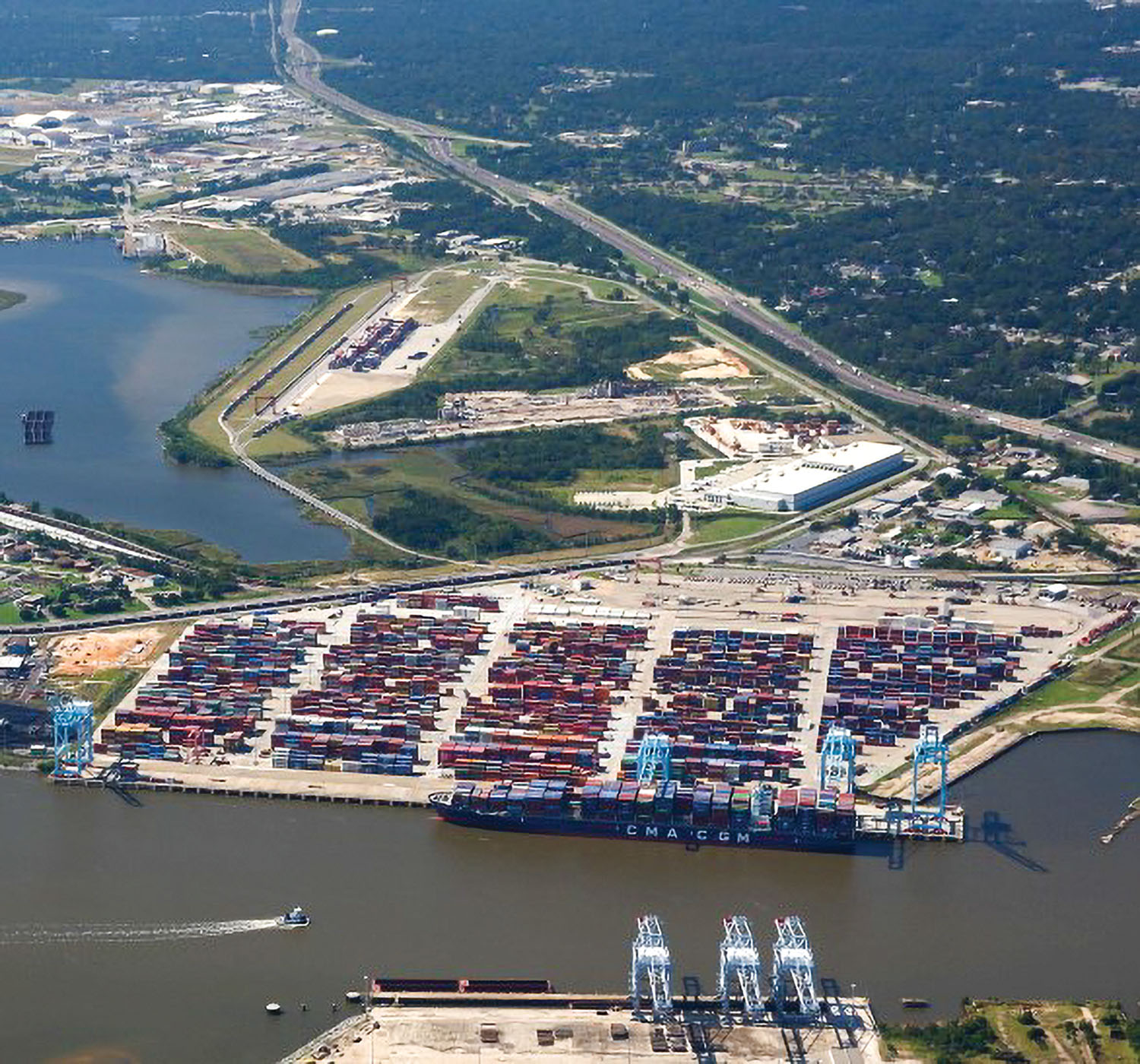 Port of Mobile’s intermodal container complex.