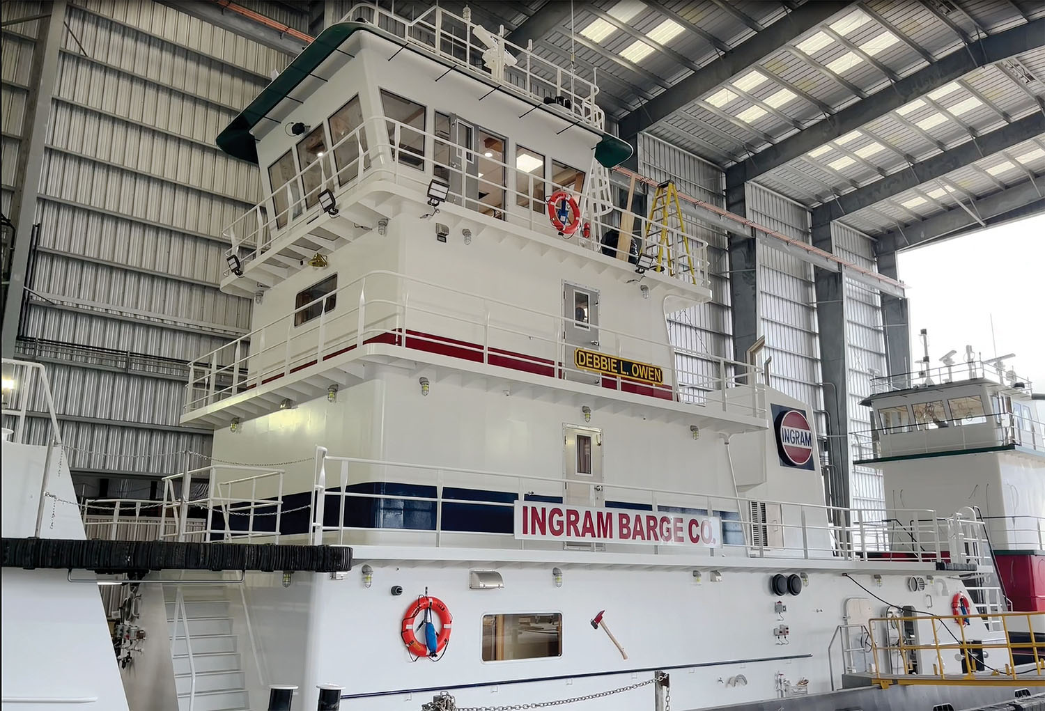 The mv. Debbie L. Owen is nearing completion at Main Iron Works.