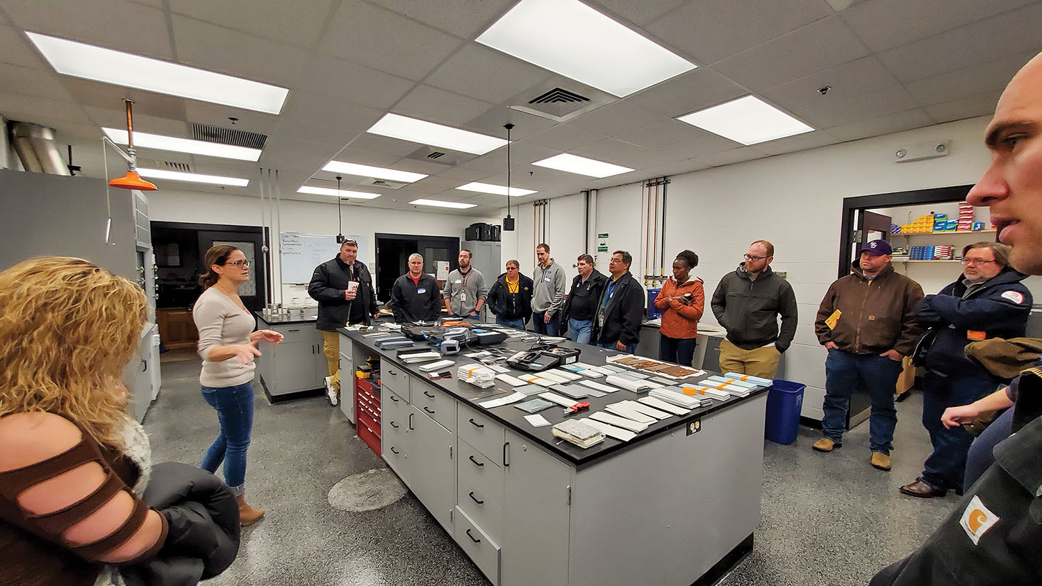 Lock Maintenance Workshop participants toured the Corps’ Engineer Research and Development Center’s Construction Engineering Research Laboratory in Champaign, Ill., during the 2020 workshop, the last to be held in-person because of the COVID-19 pandemic. (Photo courtesy of Great Lakes and Ohio River Engineer Division)