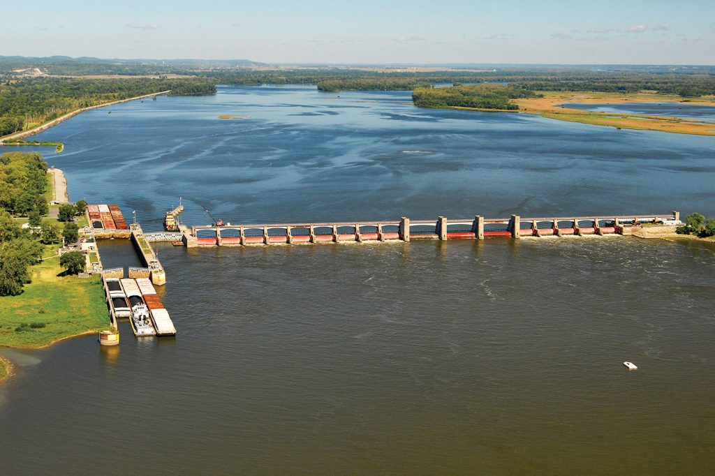 Lock and Dam 25 at Cap au Gris, Mo. (Photo courtesy of St. Louis Engineer District)