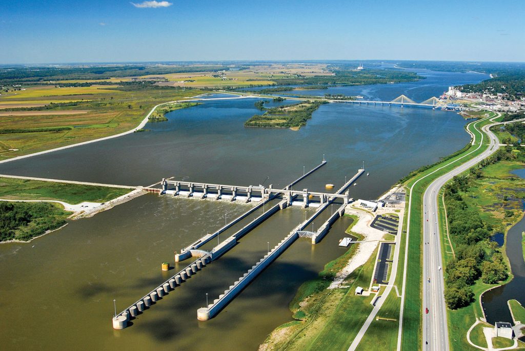 Melvin Price Locks and Dam at Alton, Ill. (Photo courtesy of St. Louis Engineer District)