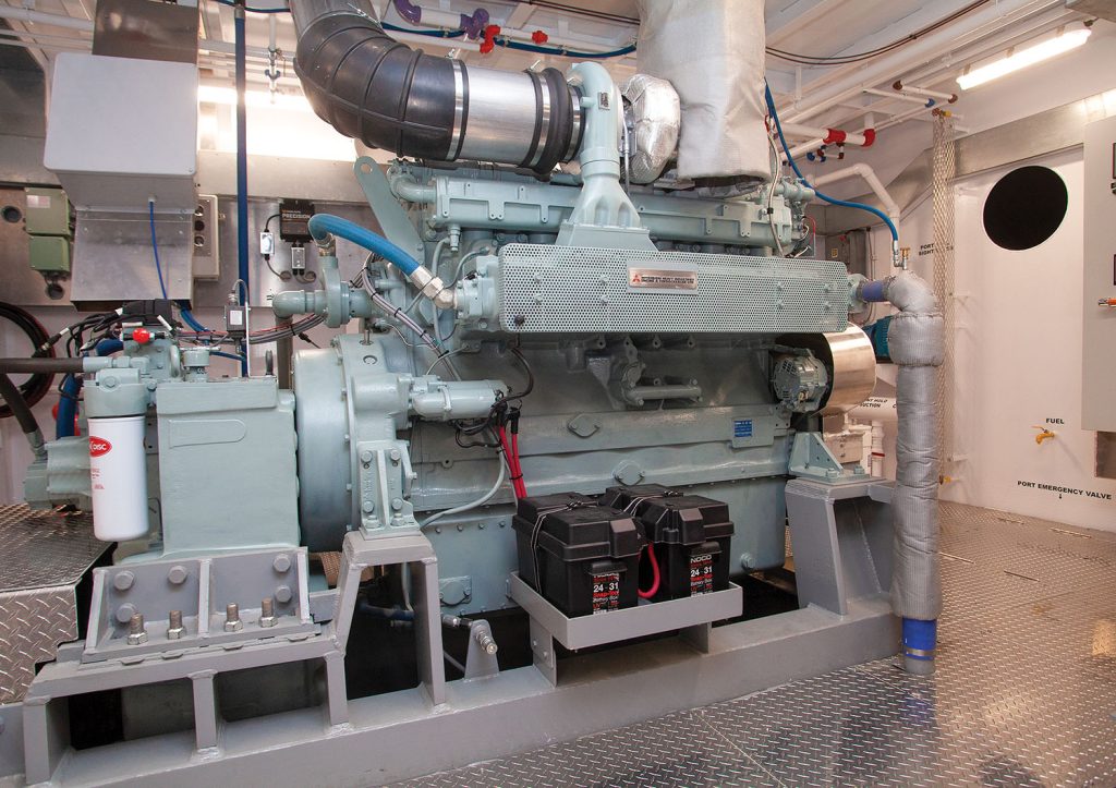 The Alma Grace is powered by twin Mitsubishi S6R2 engines. (Photo by Frank McCormack)