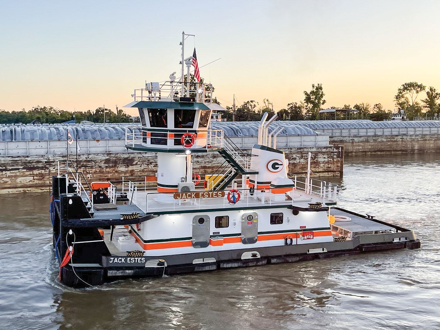 The unique pilothouse on the mv. Jack Estes was designed by Gnots Reserve President Dan Wise. (Photo courtesy of Gnots Reserve)