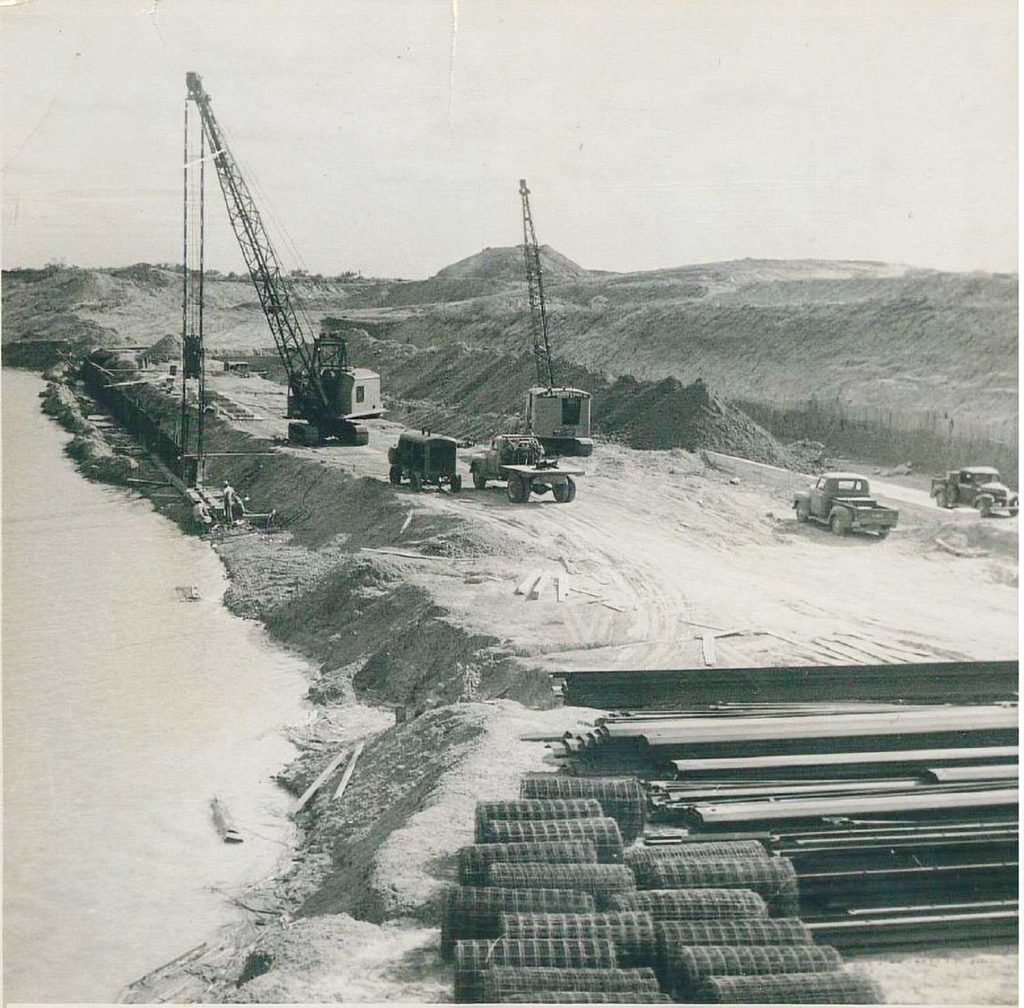 Turning basin under construction, 1950. (Photo courtesy of Port of Harlingen)