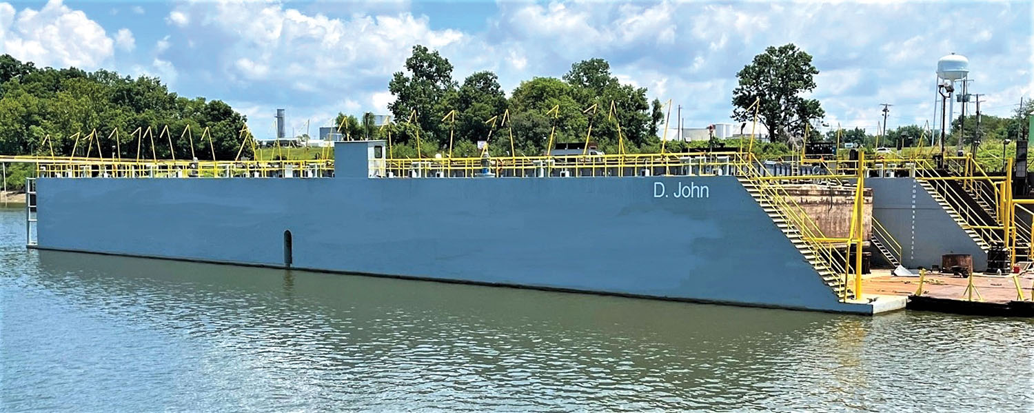 The D. John is one of two new drydocks designed and built by Mississippi Marine for its own use.