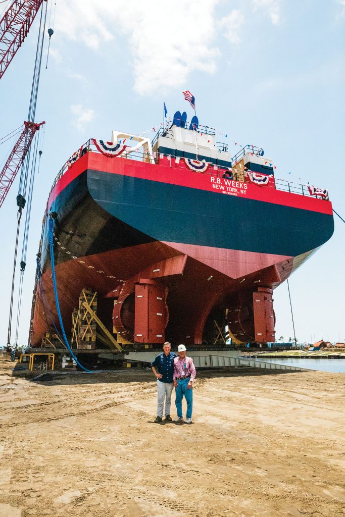 Rich Weeks, chairman of the board for Weeks Marine, and Brian D’Isernia, chairman and CEO of Eastern Shipbuilding Group Inc. (Photo courtesy of Eastern Shipbuilding)