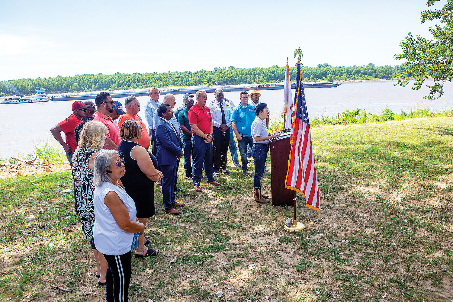 Illinois Comptroller Susana A. Mendoza speaks about the planned port in Cairo, Ill., at a news conference June 24 at Fort Defiance State Park, at the confluence of the Mississippi and Ohio rivers. (Photo courtesy of Illinois Comptroller’s Office)