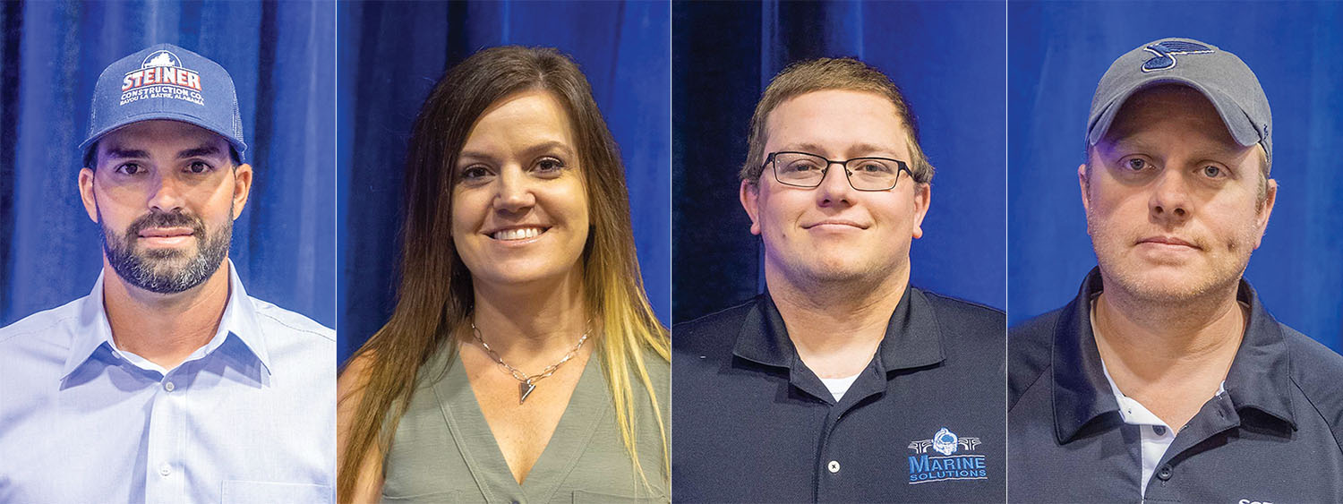 Inland Marine Expo (IMX) 40 Under 40 honorees: Michael Steiner, Kristen Stojakovich, Zac Usselton and Rob Wayne.