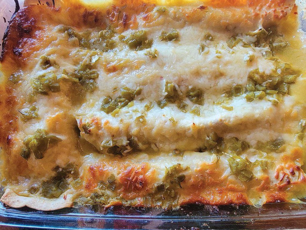 Chicken enchiladas.