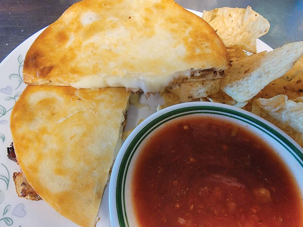 Pulled pork quesadillas.